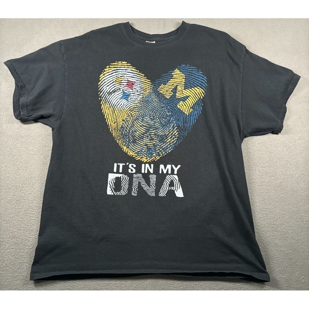 Michigan Wolverines Pittsburgh Steelers Shirt Mens XL Black "It's In My DNA"